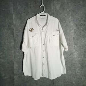 Columbia Bahama Fishing Shirt Mens 3XT White Short Sleeve PFG Phillips Jordan